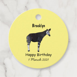 Okapi cartoon illustration favour tags