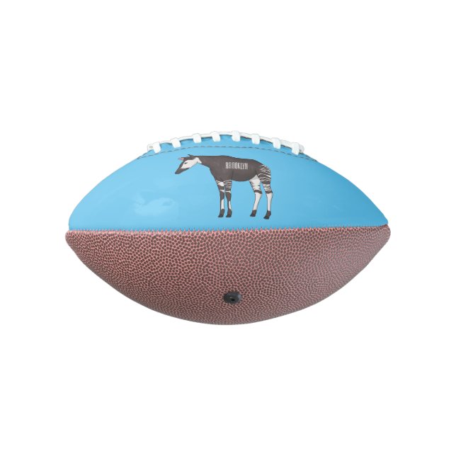 Okapi cartoon illustration  football (Rotated 270)