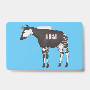 Okapi cartoon illustration ID badge