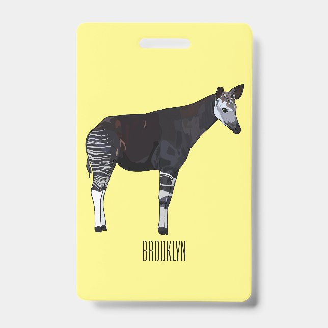 Okapi cartoon illustration ID badge (Front)