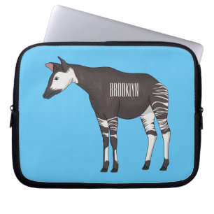 Okapi cartoon illustration laptop sleeve