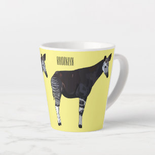Okapi cartoon illustration latte mug