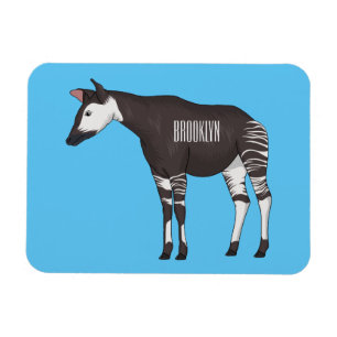 Okapi cartoon illustration magnet