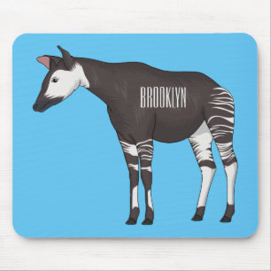 Okapi cartoon illustration mouse pad