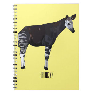 Okapi cartoon illustration notebook