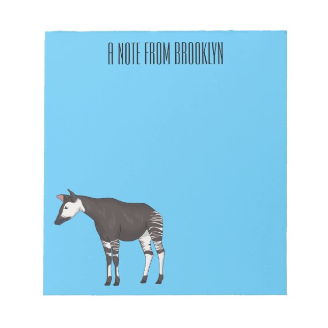 Okapi cartoon illustration notepad (Front)