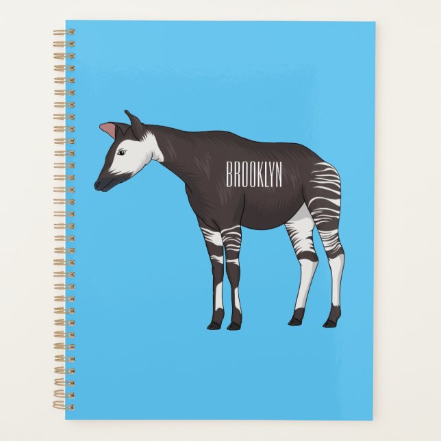 Okapi cartoon illustration  planner (Front)