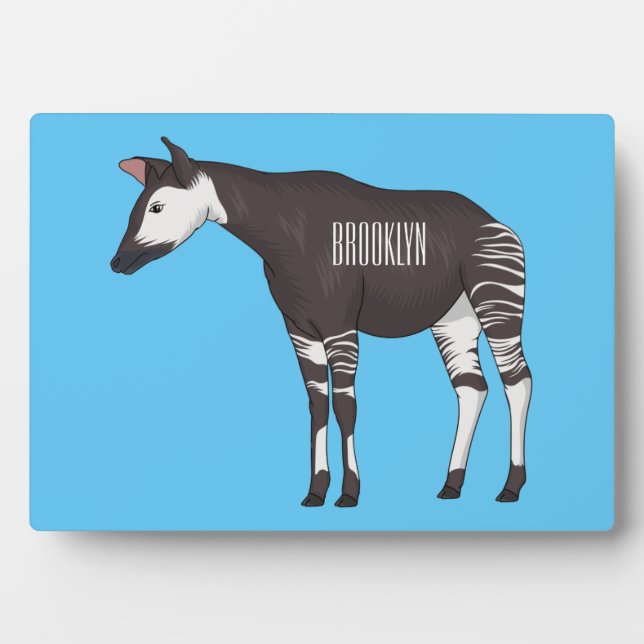 Okapi cartoon illustration  plaque (Front)