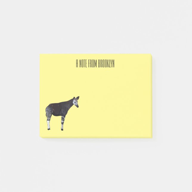 Okapi cartoon illustration post-it notes (Front)