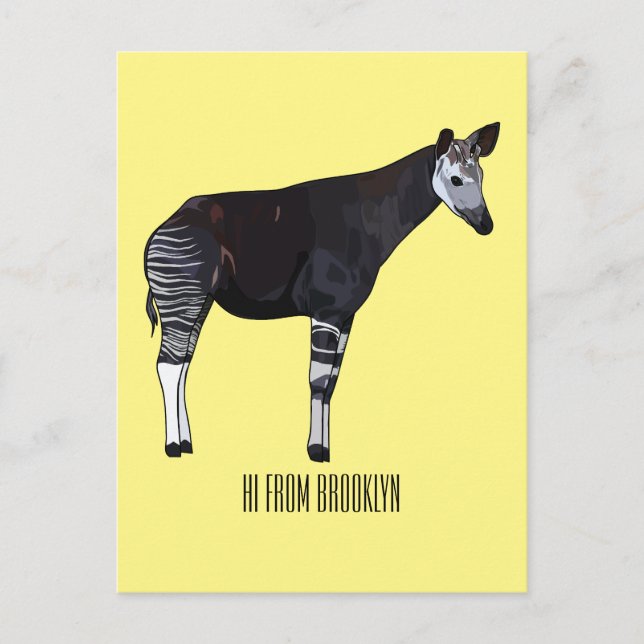 Okapi cartoon illustration postcard (Front)