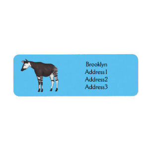 Okapi cartoon illustration return address label