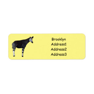 Okapi cartoon illustration return address label