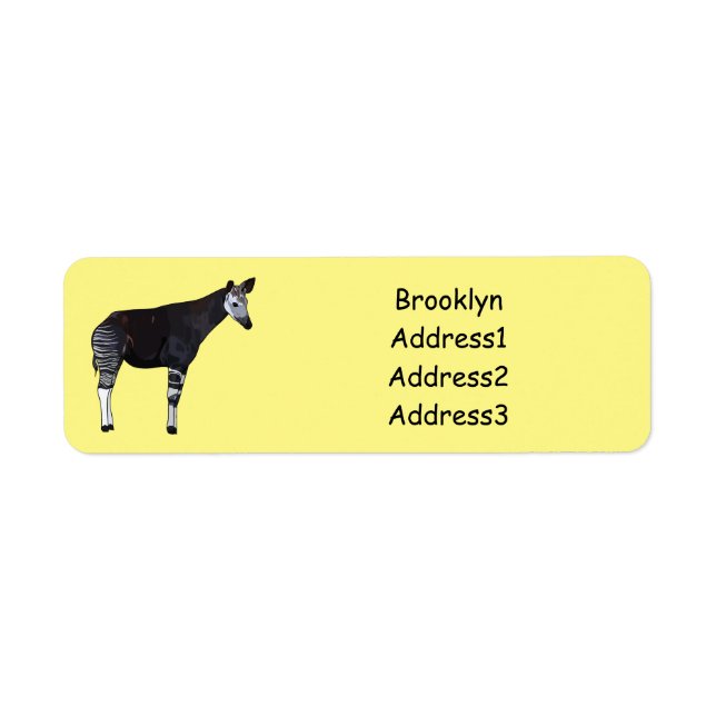 Okapi cartoon illustration return address label (Front)