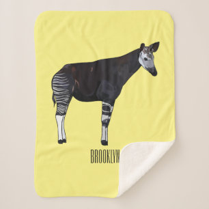 Okapi cartoon illustration sherpa blanket
