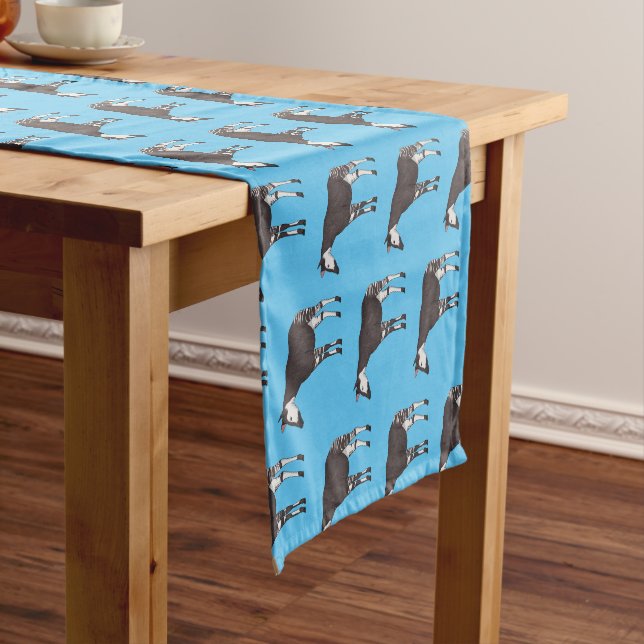 Okapi cartoon illustration short table runner (In Situ)