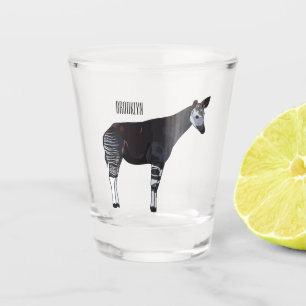 Okapi cartoon illustration shot glass