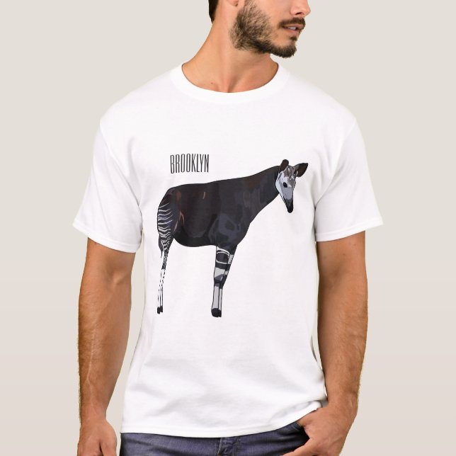 Okapi cartoon illustration T-Shirt (Front)