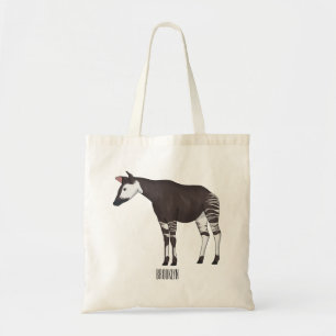 Okapi cartoon illustration tote bag