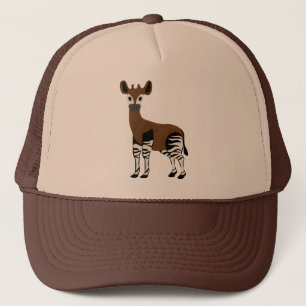 Okapi Cartoon, Majestic Okapi Animal, Okapi Lovers Trucker Hat