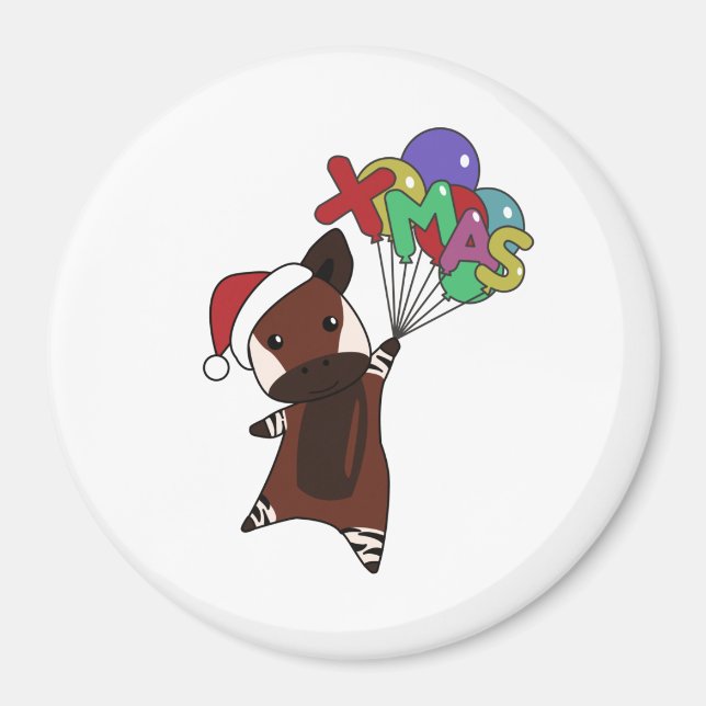 Okapi Christmas Snow Winter Animals Okapis Magnet (Front)