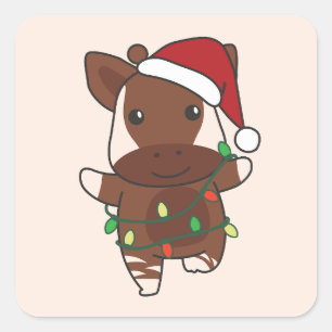 Okapi Christmas Winter Animals Holiday Okapis Square Sticker