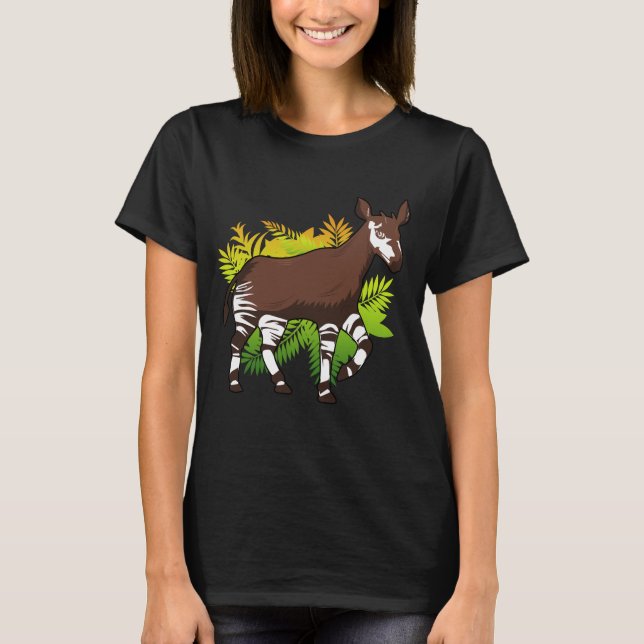 Okapi Cute Forest Giraffe Africa Animal Safari T-Shirt (Front)