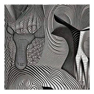 Okapi in camouflage poster