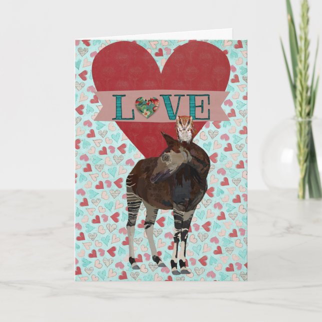 OKAPI & OWL Heart Valentine Card (Front)