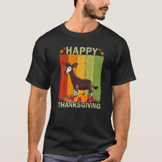 Okapi Retro Graphic Family Matching Thanksgiving T-Shirt