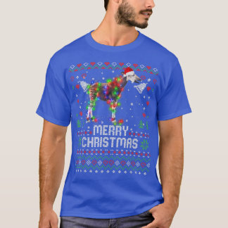 Okapi Santa Hat Animal Christmas Tree Lights Holid T-Shirt