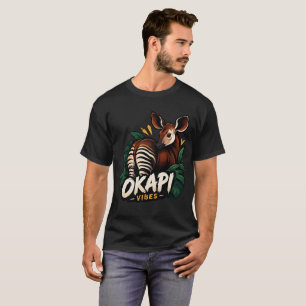 Okapi Vibes Rare Wildlife Jungle Art T-Shirt
