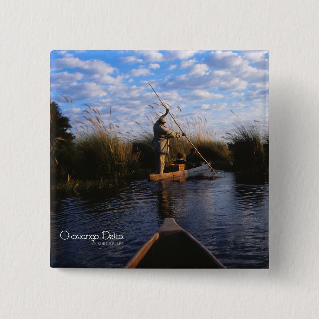 Okavango Delta 15 Cm Square Badge (Front)