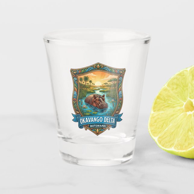 Okavango Delta Botswana Shot Glass (Front)