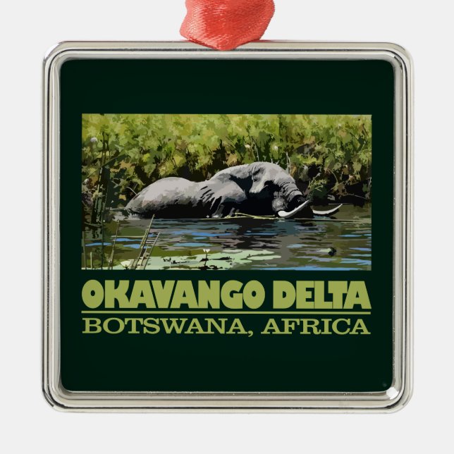 Okavango Delta Metal Ornament (Front)