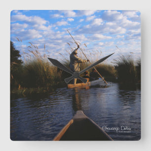 Okavango Delta Square Wall Clock