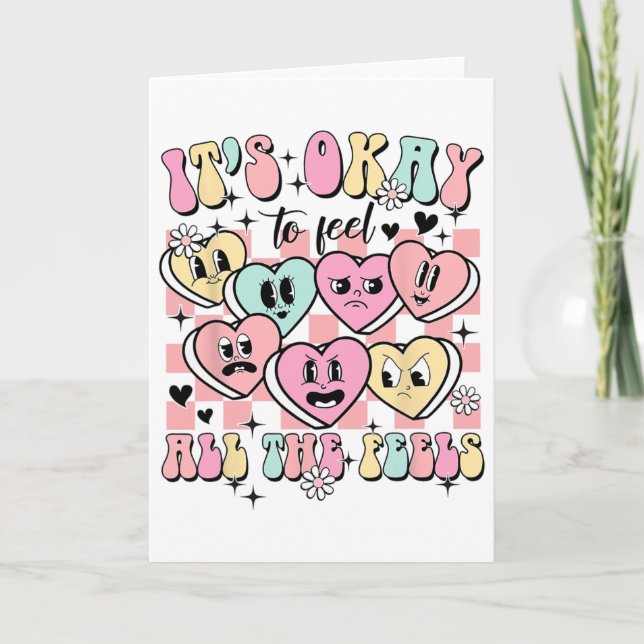 Okay To Feel All The Feels School Counsellor Menta Card (Front)