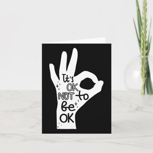 Okay To Not Be Okay Hand Suicide Prevention Awaren Card (Front)