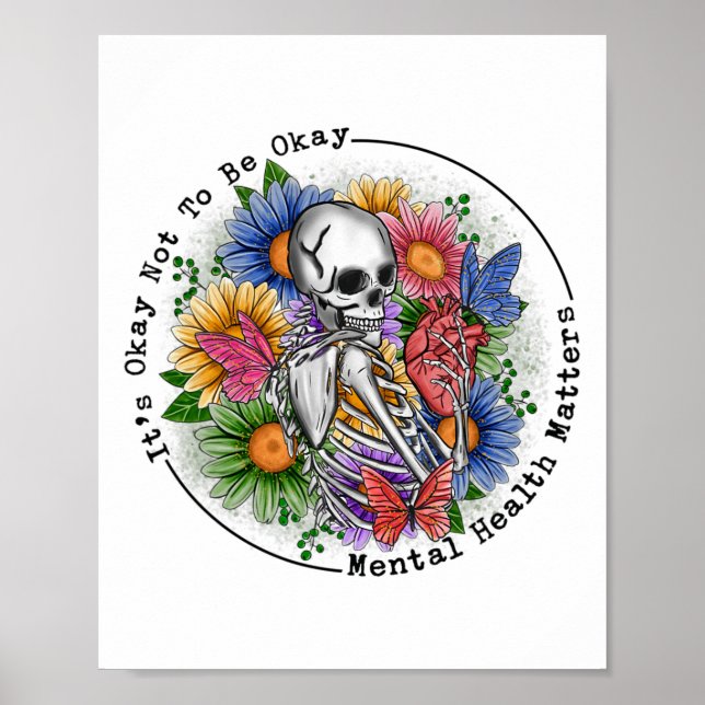 Okay To Not Be Okay Mental Health Awareness Women  Poster (Front)
