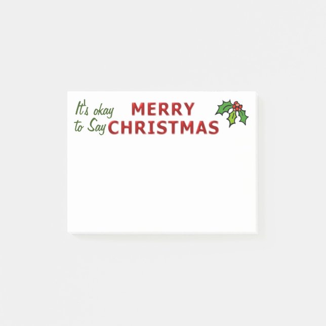 Okay to Say Merry Christmas Post-it Notes (Front)