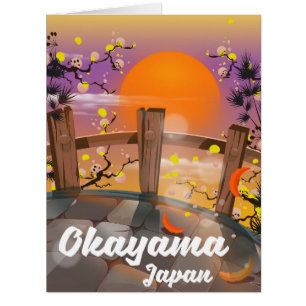 Okayama Japanese blossom poster.