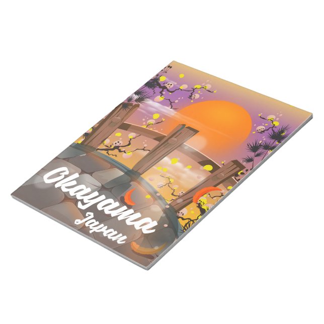 Okayama Japanese blossom poster. Notepad (Angled)