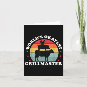 Okayest Grillmaster Funny Bbq Grilling Meat Smoker Card