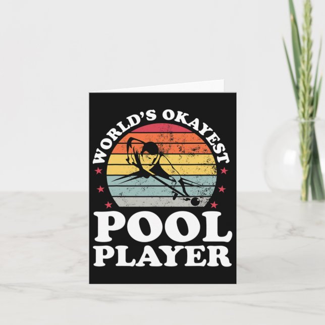 Okayest Pool Player Funny Billiards Lover Dad Fath Card (Front)