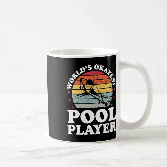Okayest Pool Player Funny Billiards Lover Dad Fath Coffee Mug (Right)