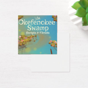 Okefenokee Swamp cartoon travel poster