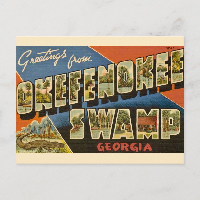 Okefenokee Swamp GA Postcard (Front)