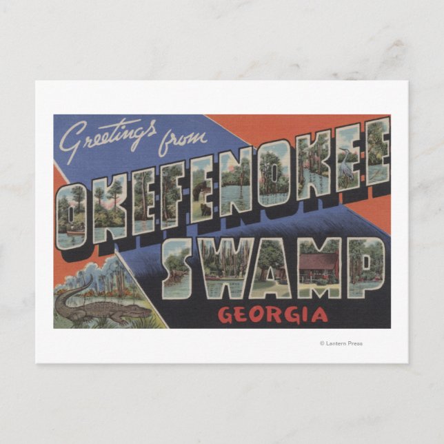 Okefenokee Swamp, Georgia - Large Letter Scenes Postcard (Front)