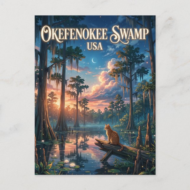 Okefenokee Swamp USA Postcard (Front)