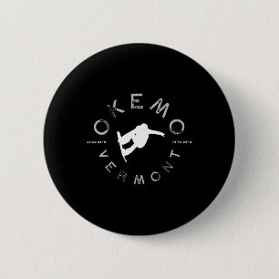 Okemo Mountain Vermont Graphic Vintage Snowboard T 6 Cm Round Badge