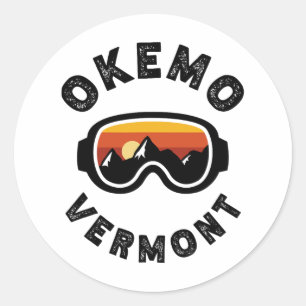Okemo Skiing Ski Snowboarding In Vermont Classic Round Sticker